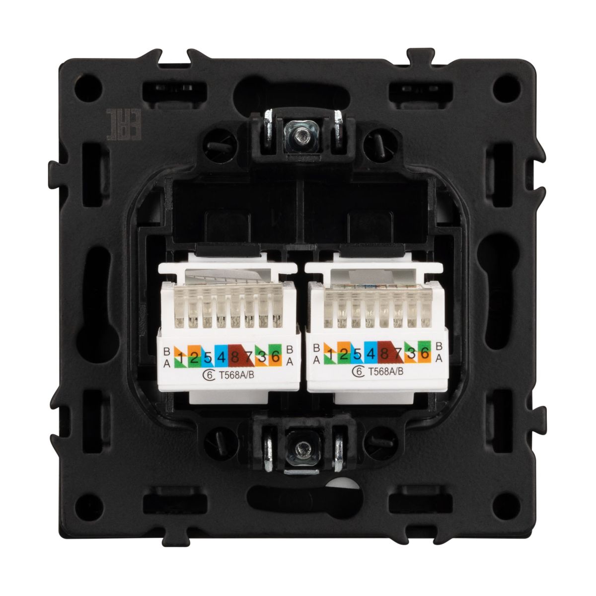 Механизм сдвоенной компьютерной розетки Arlight SCT-NOBE-MPC2-SFPL-BK (RJ-45, CAT6) 054313 в #REGION_NAME_DECLINE_PP#
