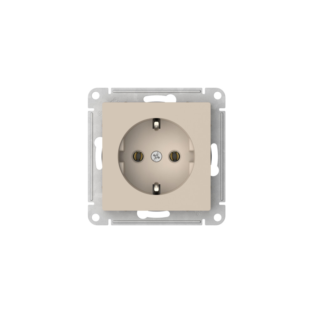 Розетка с заземлением, 16А, мех., быстрозажим. клем. Systeme Electric AtlasDesign ATN001243S в Санкт-Петербурге