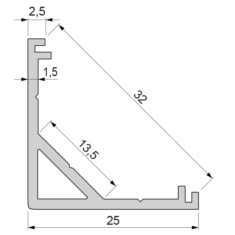 Профиль угловой Deko-Light AV-03-12 970434 в Санкт-Петербурге