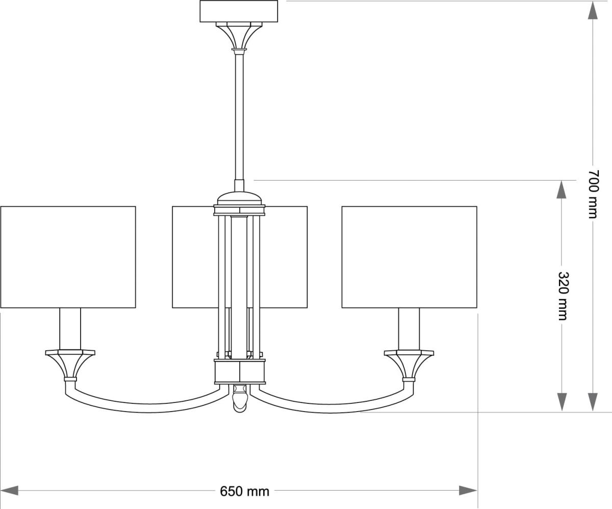 Люстра на штанге Kutek Decor Lampshade DEC-ZW-3(BN/A) в #REGION_NAME_DECLINE_PP#