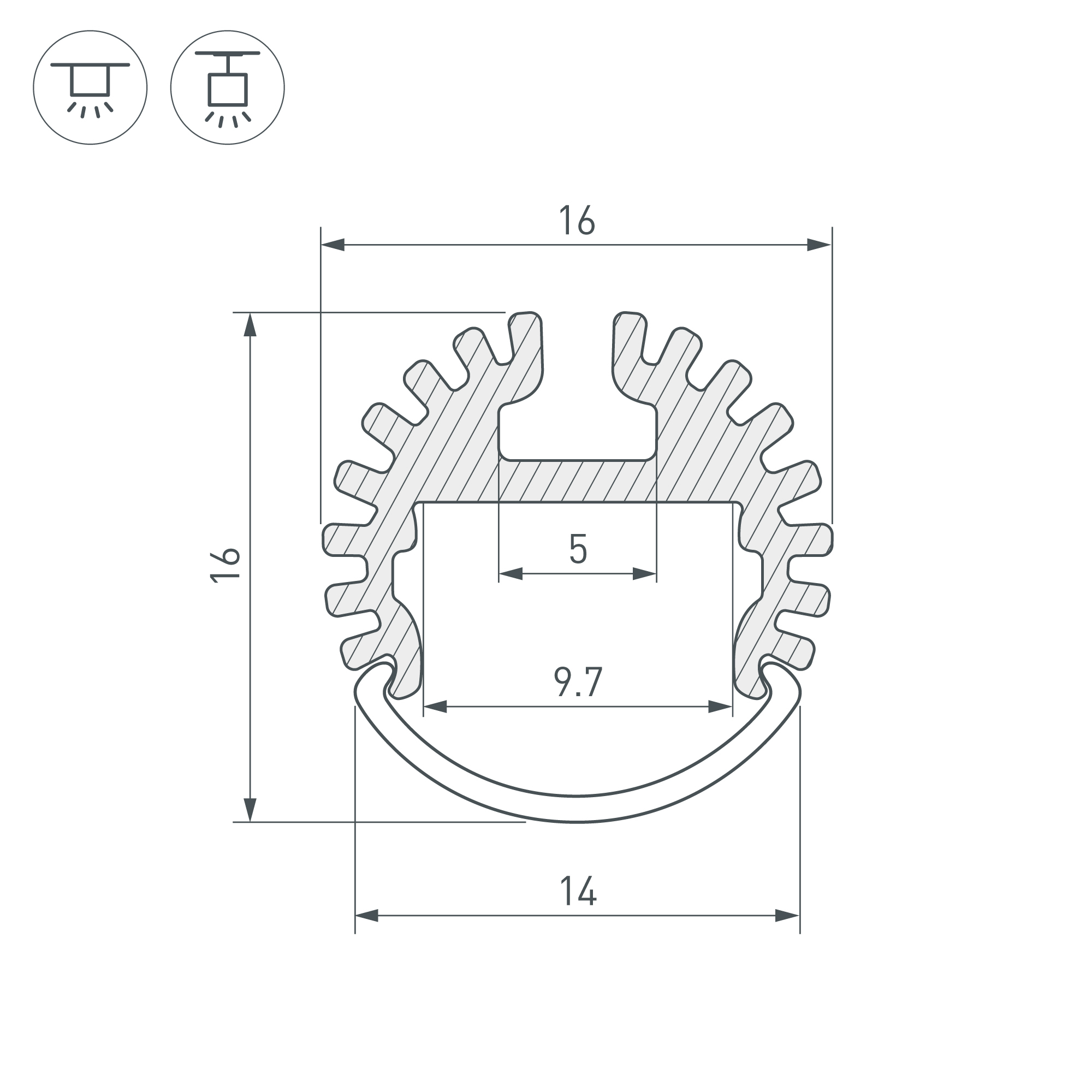 Алюминиевый профиль Arlight ARH-ROUND-D16-2000 ANOD 039217 в Санкт-Петербурге