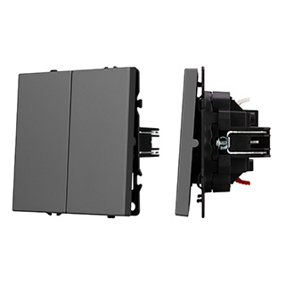 Механизм звонкового выключателя двухклавишный Arlight SWT-NOBE-MKR2-SFPL-GR (230V, 10A) (Серый базальт) 061740 в Санкт-Петербурге