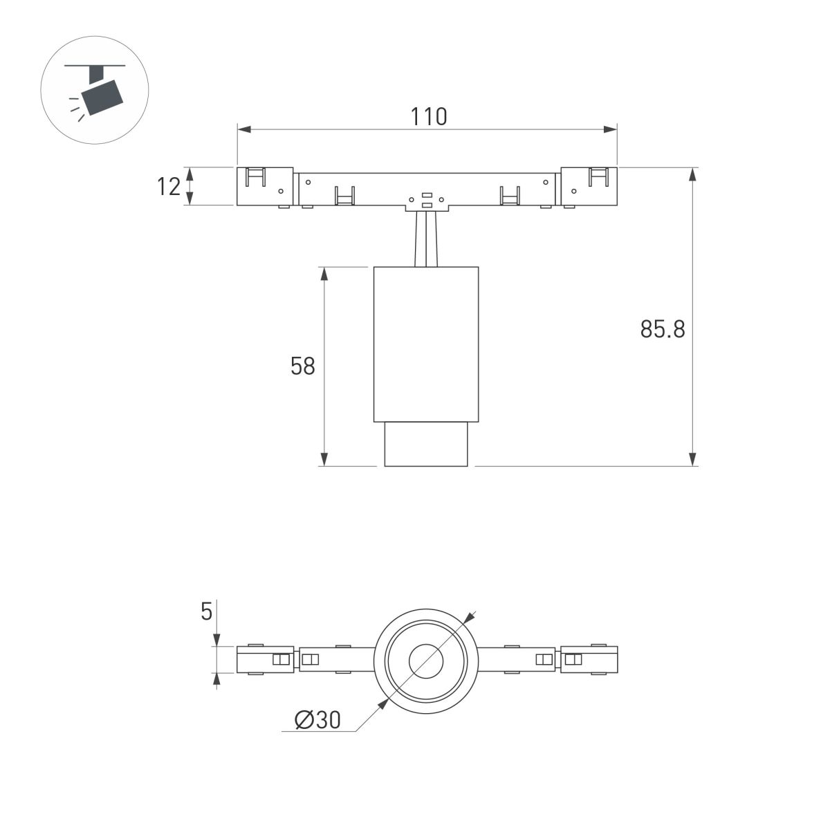 Трековый магнитный светильник Arlight MAG-MICROCOSM-SPOT-ZOOM-R30-2W Warm3000 (WH, 15-45 deg, 24V) (IP20 Металл) 051804 в #REGION_NAME_DECLINE_PP#