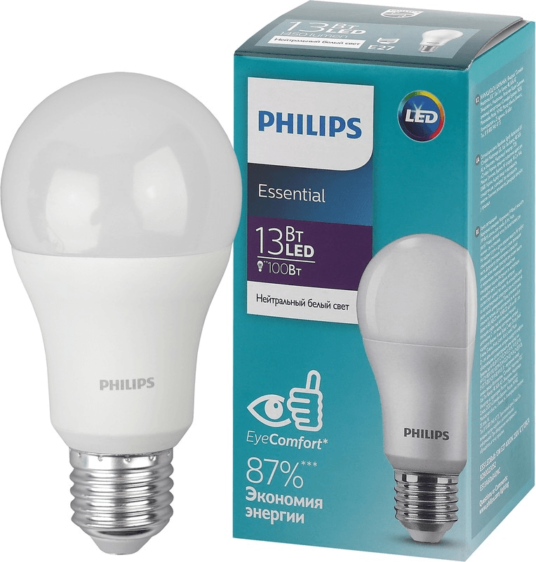 Светодиодная лампа Philips ESS LEDBulb E27 13W 4000K 929002305287 в Санкт-Петербурге