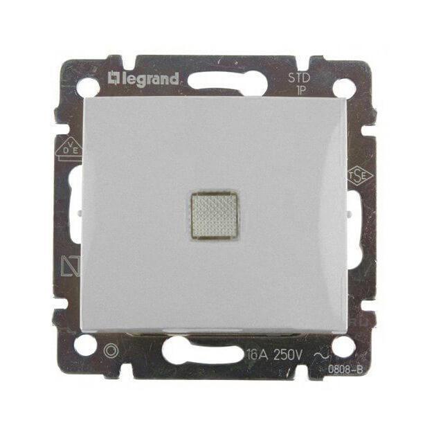 Переключатель одноклавишный на 2 направления Legrand Valena 16A 250V с подсветкой алюминий 770203 в Санкт-Петербурге