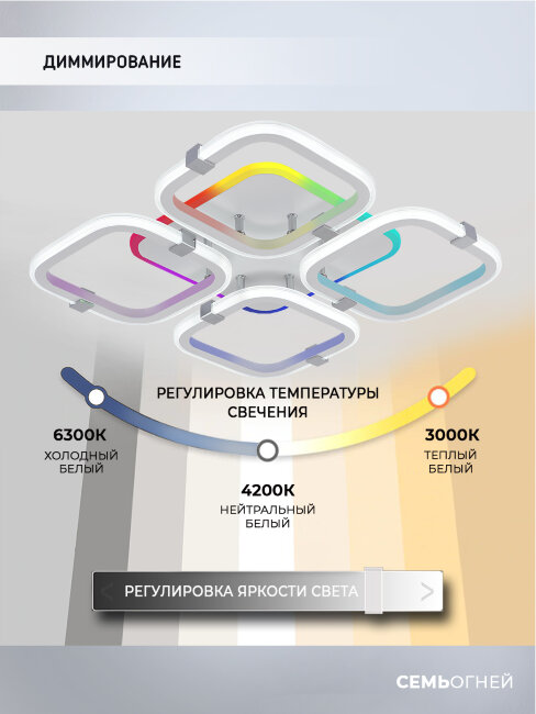 Потолочная люстра Seven Fires Fiona SF5055/5C-WT-CR-RGB в Санкт-Петербурге