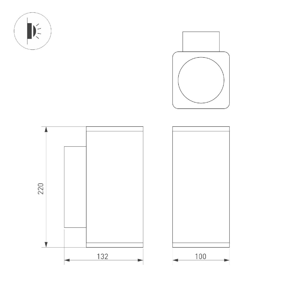 Уличный настенный светильник Arlight LGD-EVO-WALL-TWIN-S100x100-2x12W Warm3000 (GR, 44 deg, 230V) 046195 в Санкт-Петербурге