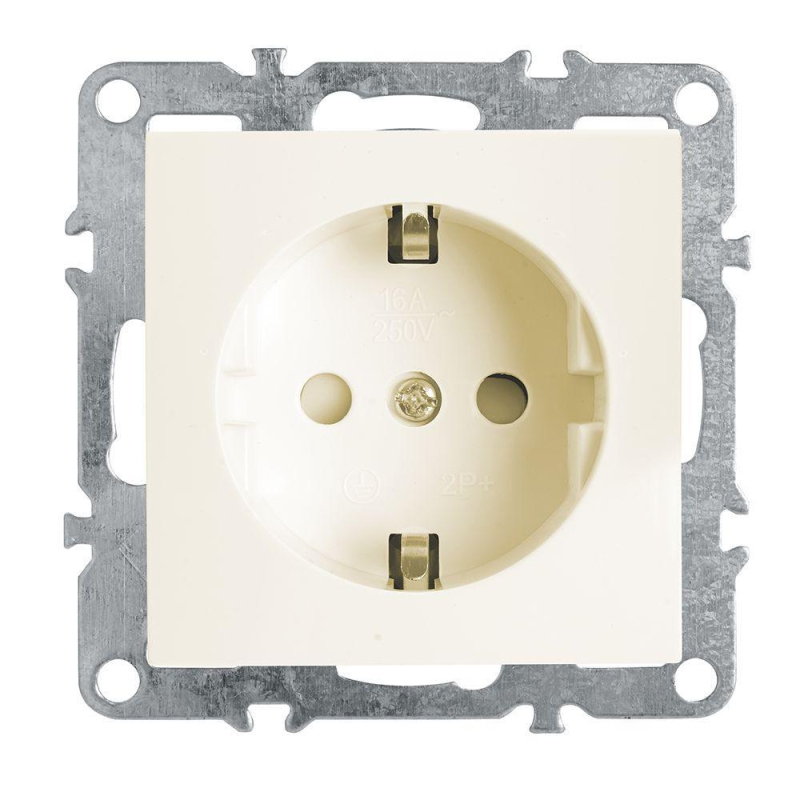 Розетка Stekker Эрна c/з 16A 250V с защитной шторкой слоновая кость PST16-9110-02 39328 в Санкт-Петербурге
