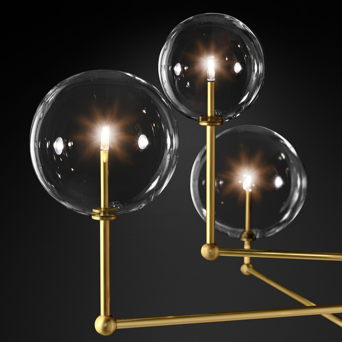 Люстра на штанге Delight Collection Globe Mobile KG0835P-3 brass в Санкт-Петербурге