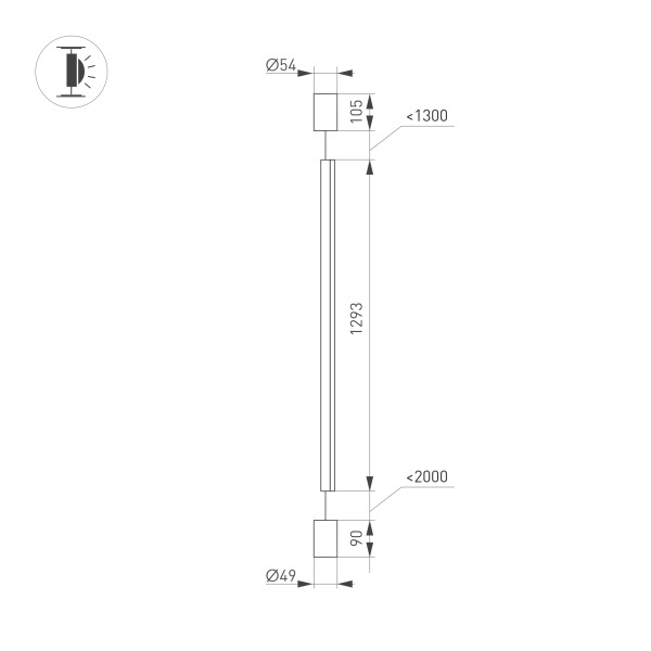 Подвесной светильник Arlight SP-Taboo-Floor-S1300-14W Day4000 035322 в Санкт-Петербурге