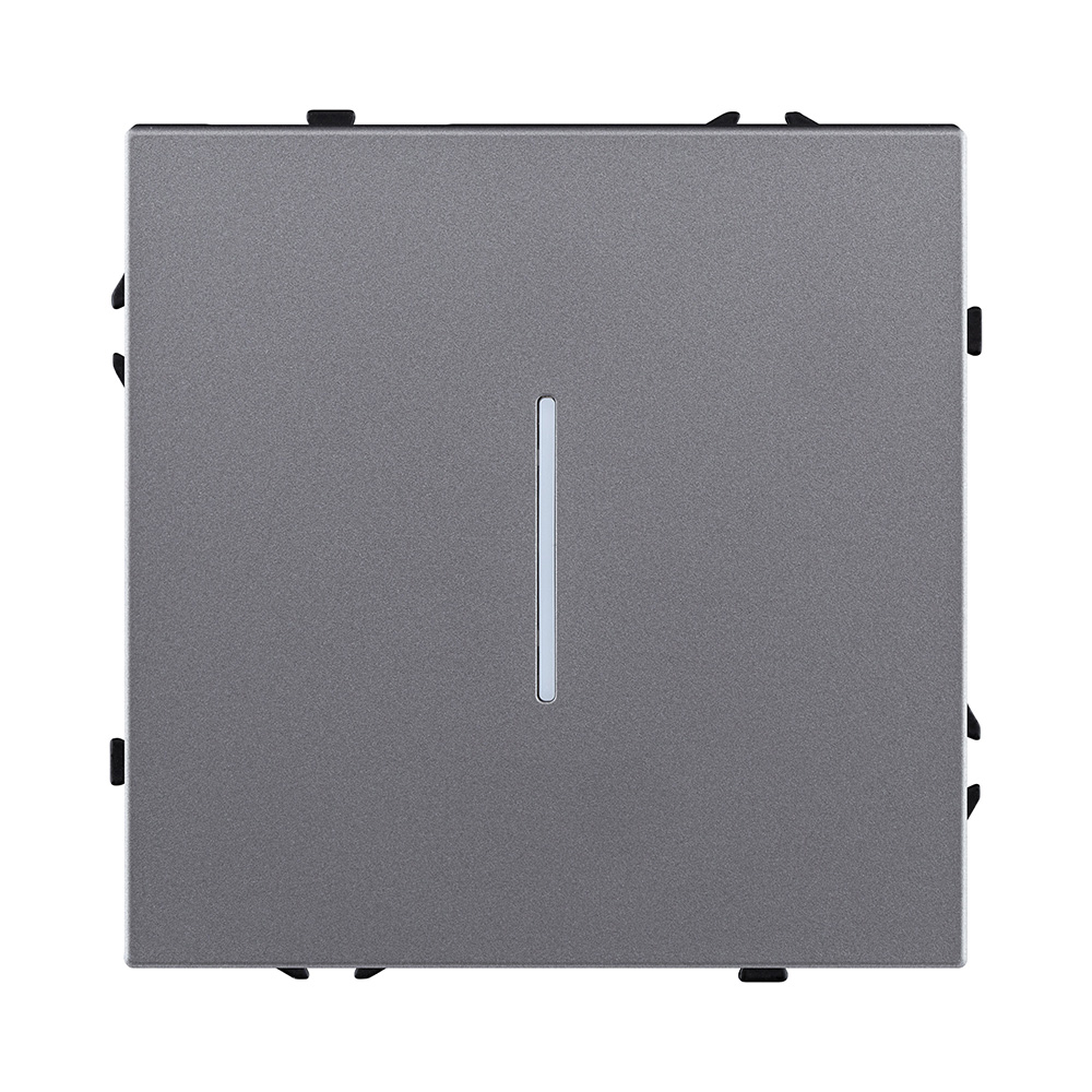 Выключатель 1-клавишный 10А/250В с LED подсветкой, серый Kollinger Eclipse EC-007GY в #REGION_NAME_DECLINE_PP#