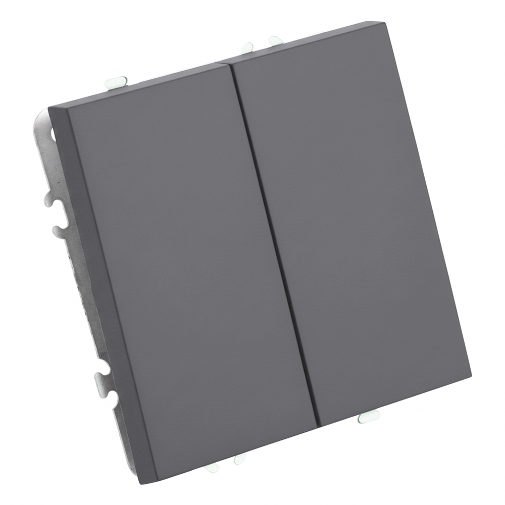 Выключатель 2-клавишный (механизм) СЗК Stekker Эмили 250В 10АRSW10-5104-10ZK платиново-серый soft touch 50239 в Санкт-Петербурге