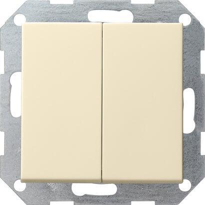 Переключатель кнопочный двухклавишный перекрестный Gira System 55 10A 250V кремовый глянцевый 012801 в Санкт-Петербурге