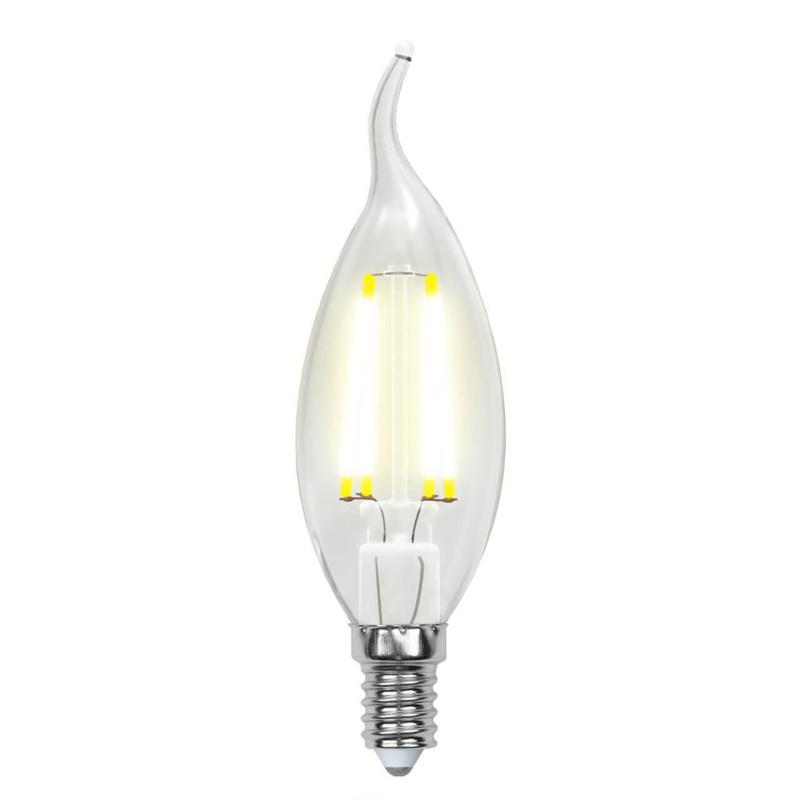 Лампа светодиодная филаментная (UL-00002229) Uniel E14 6W 4000K прозрачная LED-CW35-6W/NW/E14/CL GLA01TR в #REGION_NAME_DECLINE_PP#