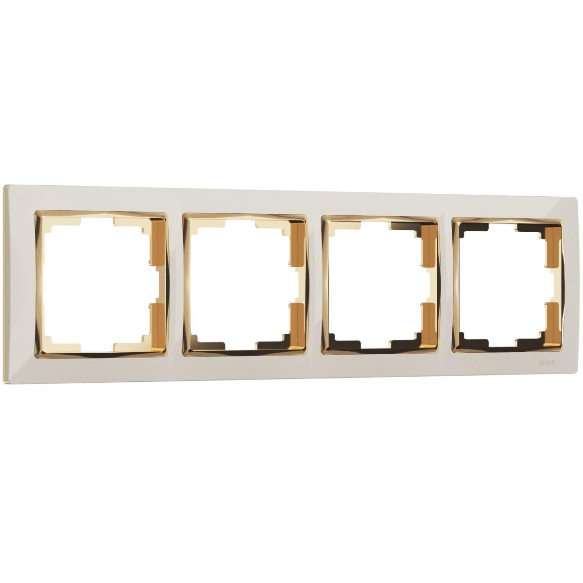 Рамка на 4 поста Werkel Snabb слоновая кость/золото W0041932 4690389160929 в Санкт-Петербурге