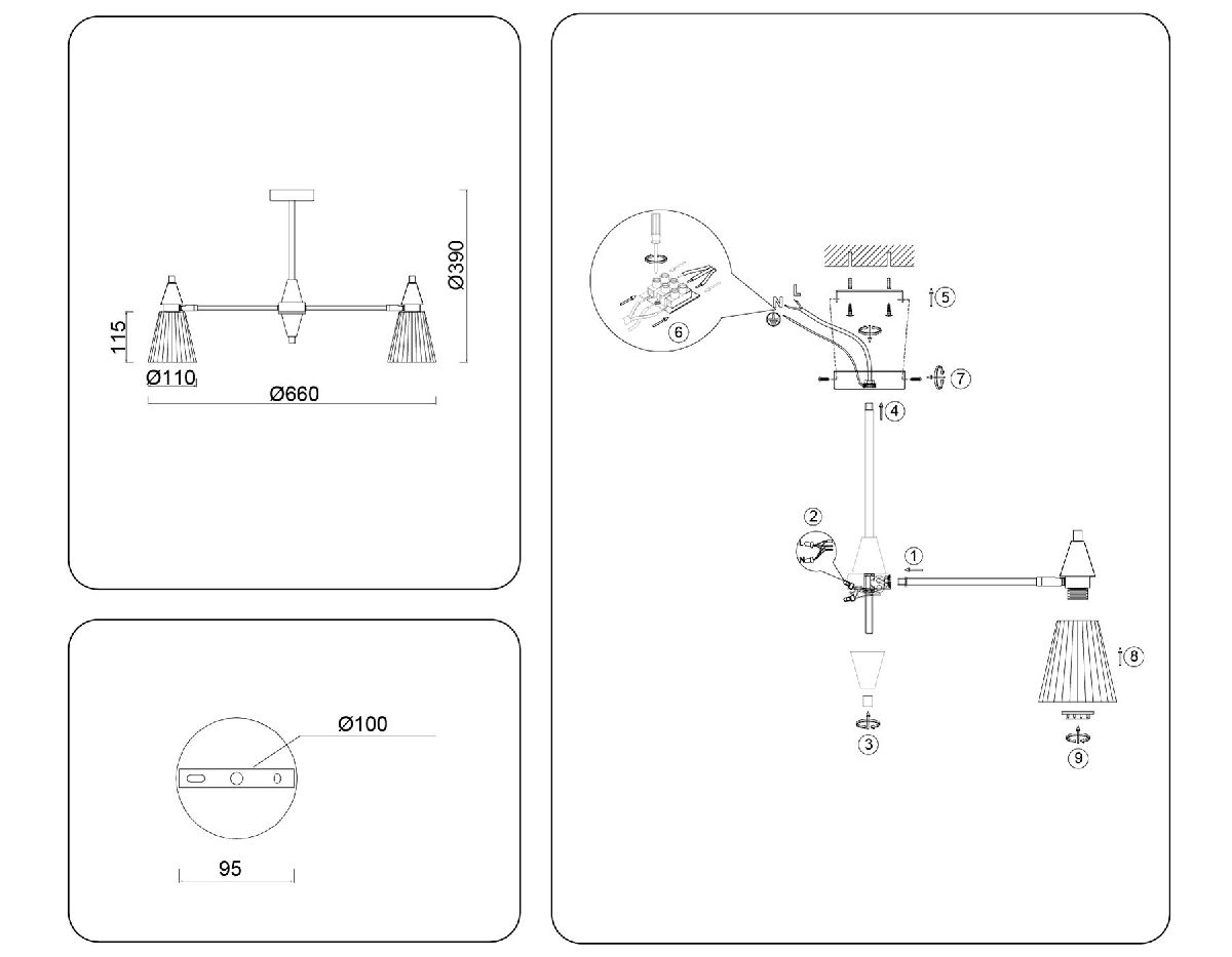 Люстра на штанге Ambrella Light High Light Heigh Light LH58114 в Санкт-Петербурге