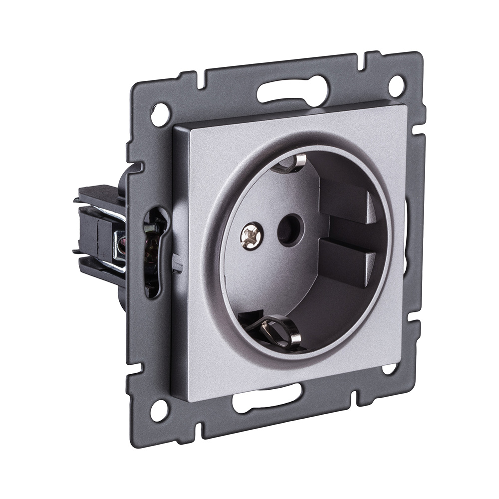 Розетка штепсельная SCHUKO 16A/250 В, серый Kollinger REA-002GY для Aspekt, Eleganz, Reflex в #REGION_NAME_DECLINE_PP#