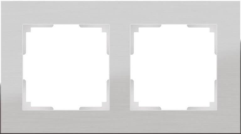 Рамка Werkel Aluminium на 2 поста алюминий WL11-Frame-02 4690389073632 в Санкт-Петербурге