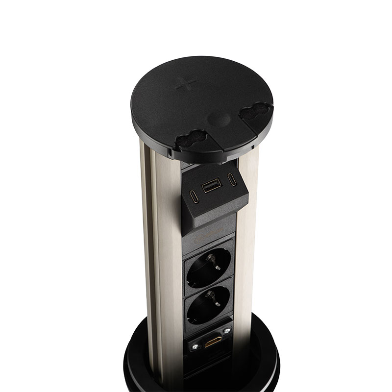 Блок розеток 12J (2 секции, USB type A+C + RJ45 + HDMI) беспроводная зарядка Mebax 00-00002597 в Санкт-Петербурге