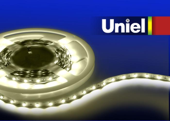 Светодиодная лента (04911) Uniel 4,8W/m 60LED/m 3528SMD теплый белый 5М ULS-3528-60LED/m-8mm-IP33-DC24V-4,8W/m-5M-WW в Санкт-Петербурге