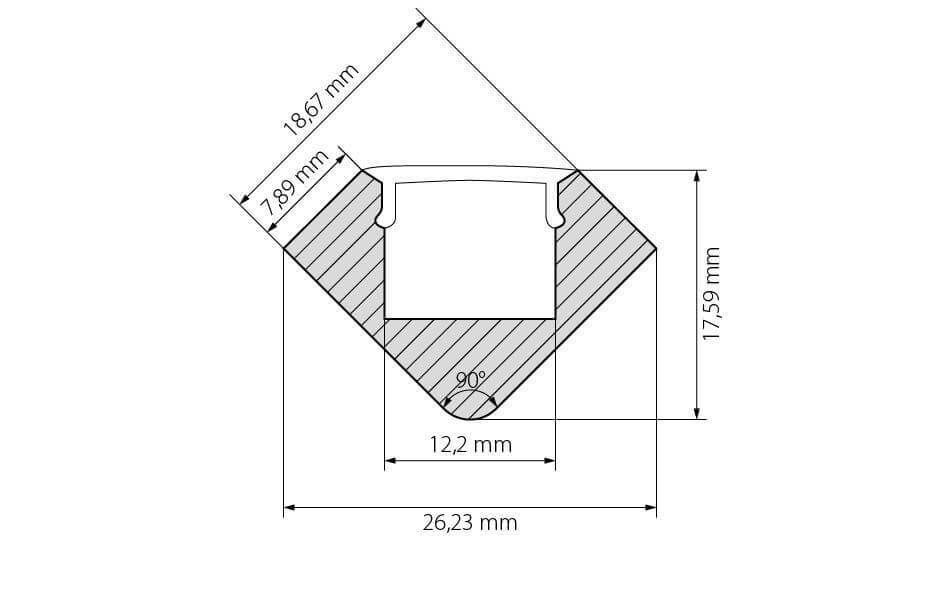 Профиль с экраном Arlight с экраном ALU-D45-2000 ANOD+FROST 018252 в Санкт-Петербурге