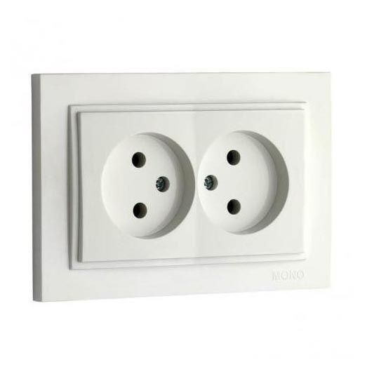 Розетка двойная без земли Mono Electric Despina 16А 250В белый 102-190005-121 в Санкт-Петербурге