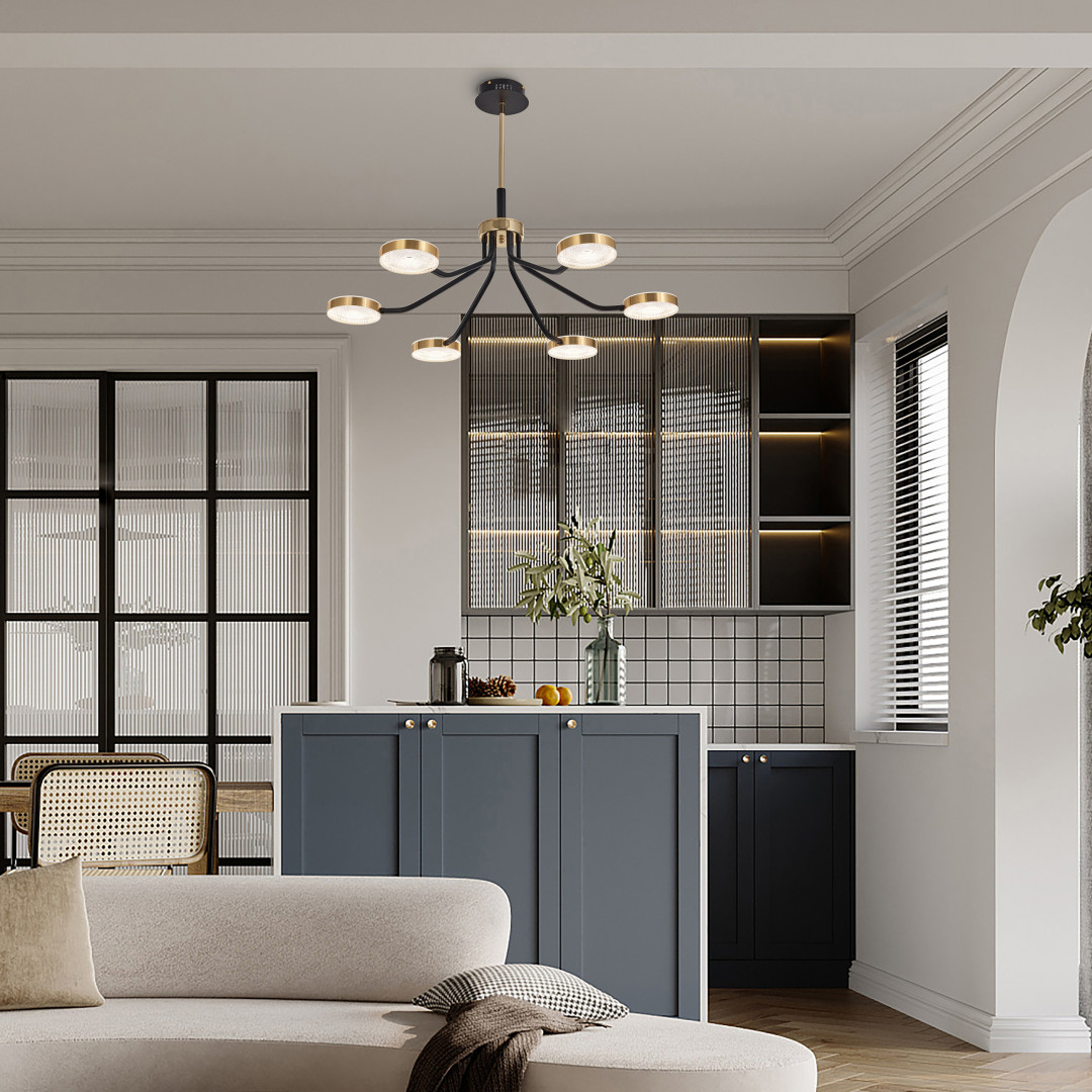 Люстра на штанге Arte Milano Ferrara 276079/6 BK/GD в #REGION_NAME_DECLINE_PP#