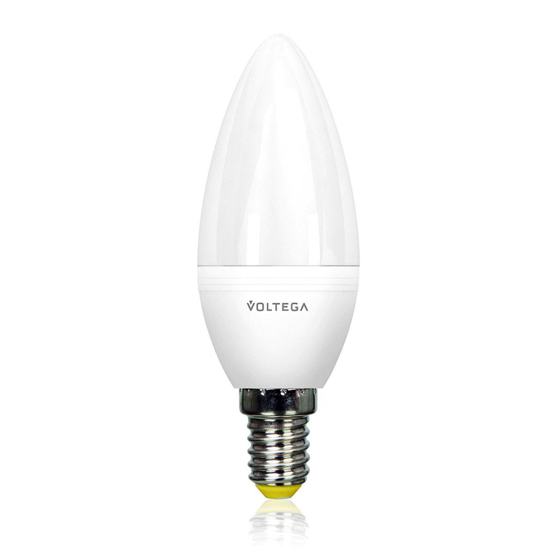 Лампа светодиодная диммируемая Voltega E14 6W 2800К свеча матовая VG2-C2E14warm6W 5491 в #REGION_NAME_DECLINE_PP#