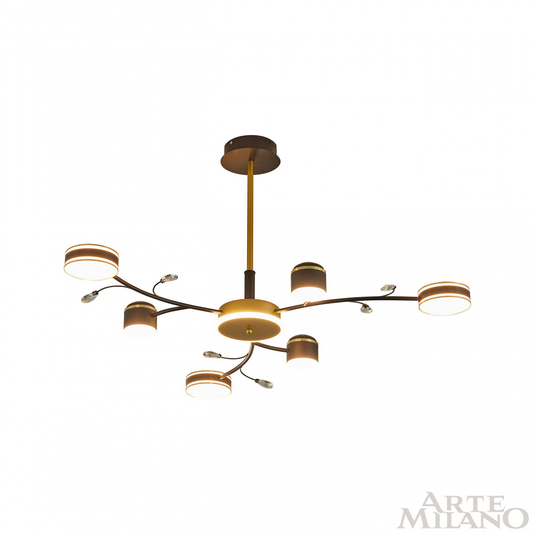 Люстра на штанге Arte Milano Ferrara 276240/6+1 BK/GD в Санкт-Петербурге
