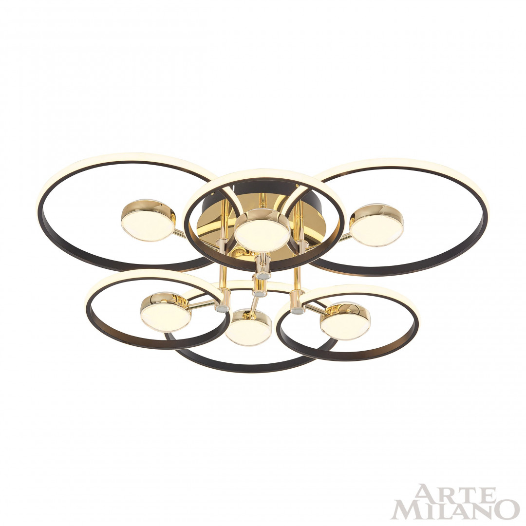 Потолочный светильник Arte Milano Ferrara 276140/6+6 BK/GD в #REGION_NAME_DECLINE_PP#
