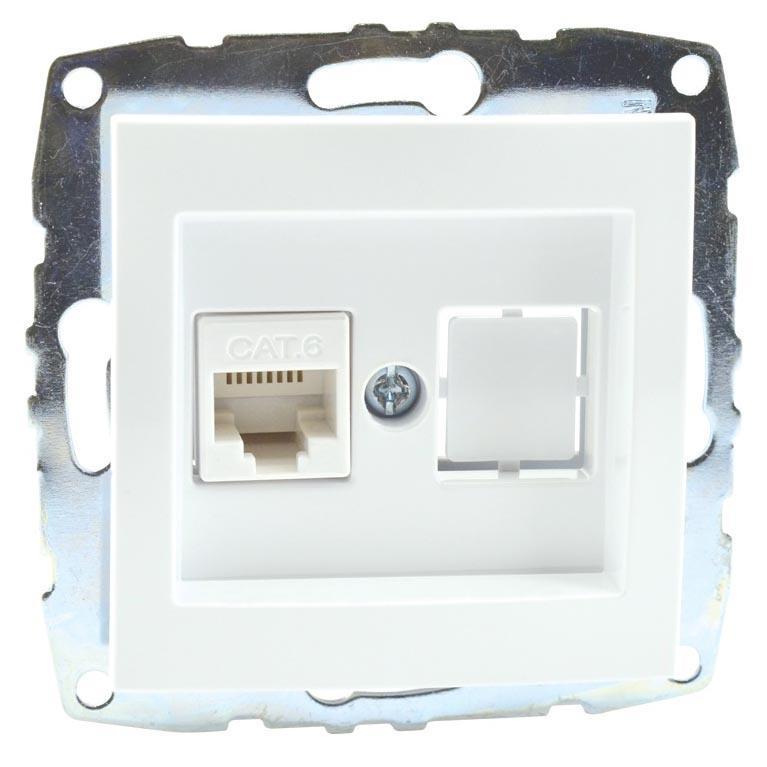 Розетка компьютерная Rj45 Cat6 Mono Electric Despina-Larissa белый 500-001905-125 в Санкт-Петербурге