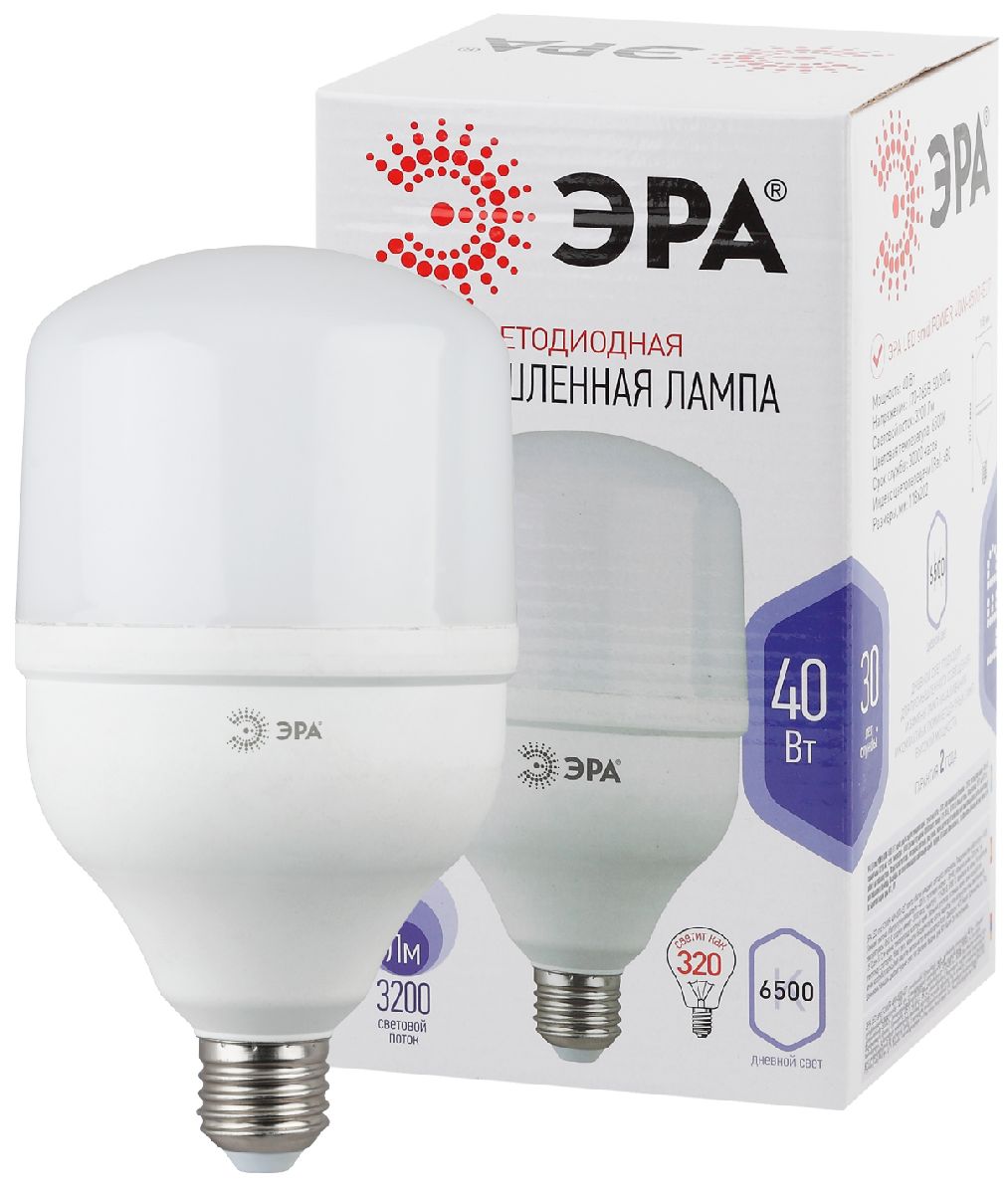 Лампа светодиодная Эра E27 40W 6500K LED POWER T120-40W-6500-E27 Б0027006 в Санкт-Петербурге
