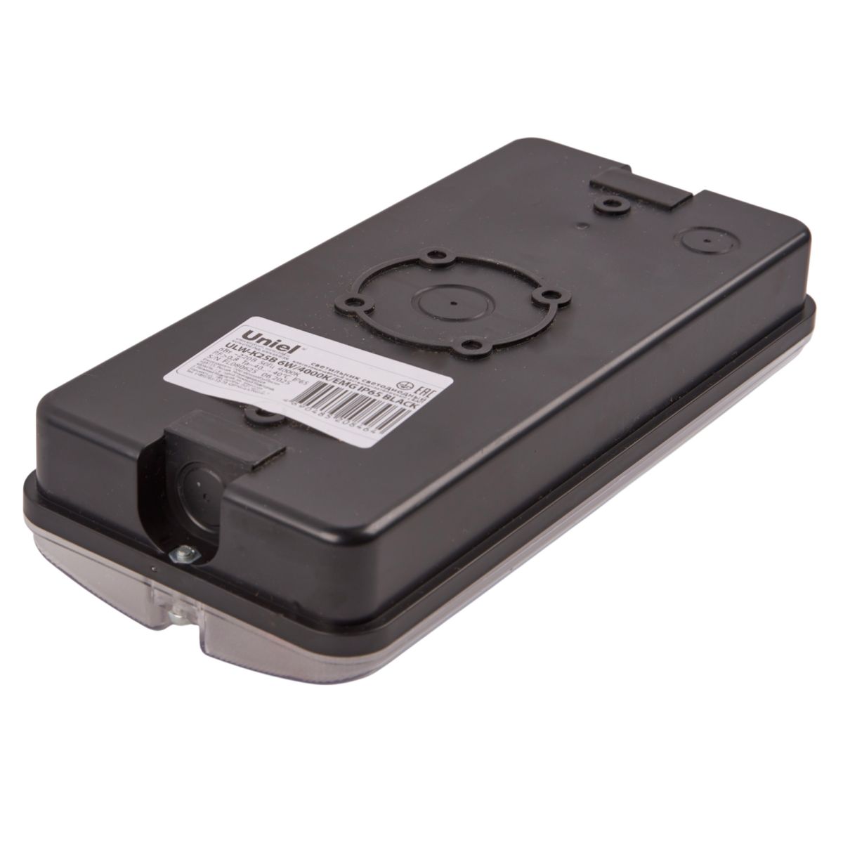 Светильник светодиодный влагозащищенный с БАП Uniel ULW-K25B 6W/4000K/EMG IP65 BLACK UL-00013353 в Санкт-Петербурге