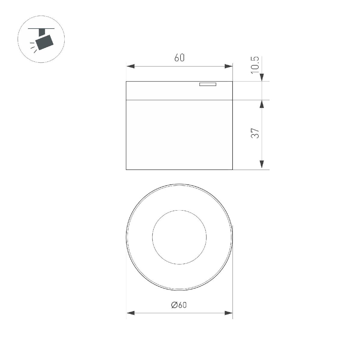 Трековый магнитный светильник Arlight MAG-MICROCOSM-POINT-R60-5W Warm3000 (BK, 36 deg, 24V) 043256 в Санкт-Петербурге