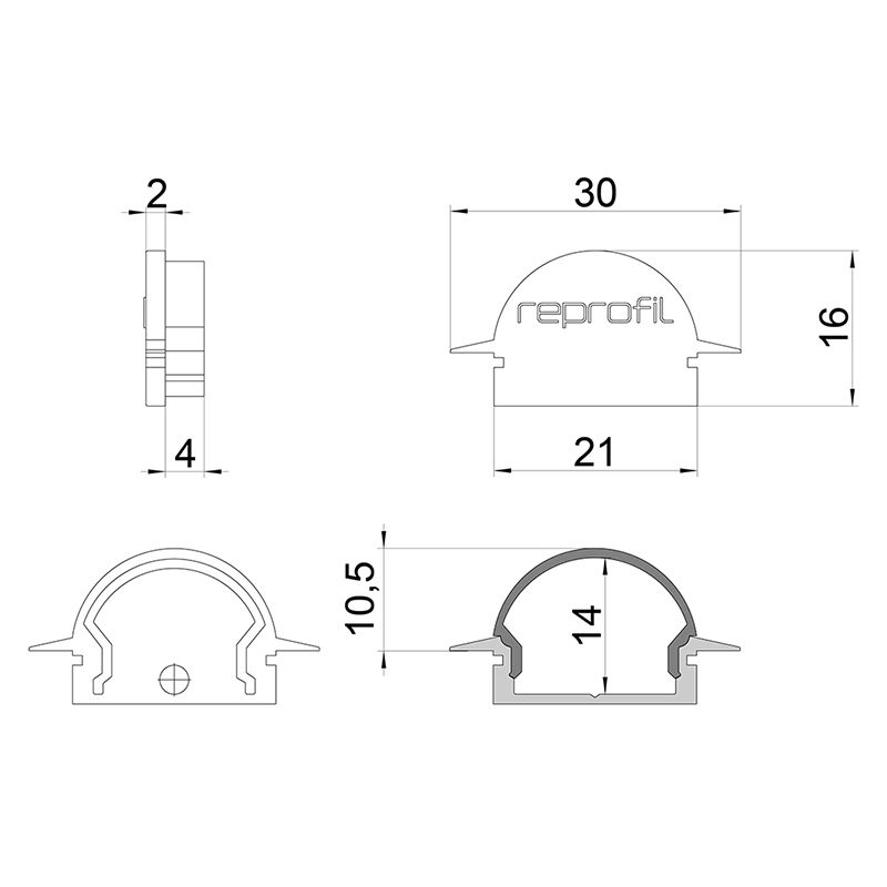 Торцевая заглушка (2 шт.) Deko-Light R-ET-01-15 979631 в Санкт-Петербурге