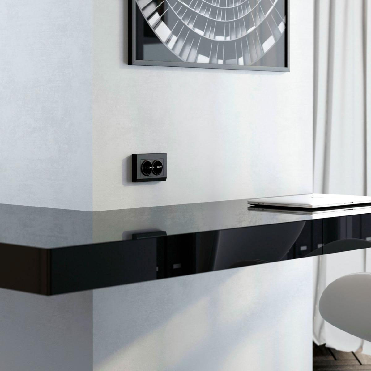 Рамка Werkel Stark для двойной розетки черный W0081808 4690389162107 в Санкт-Петербурге