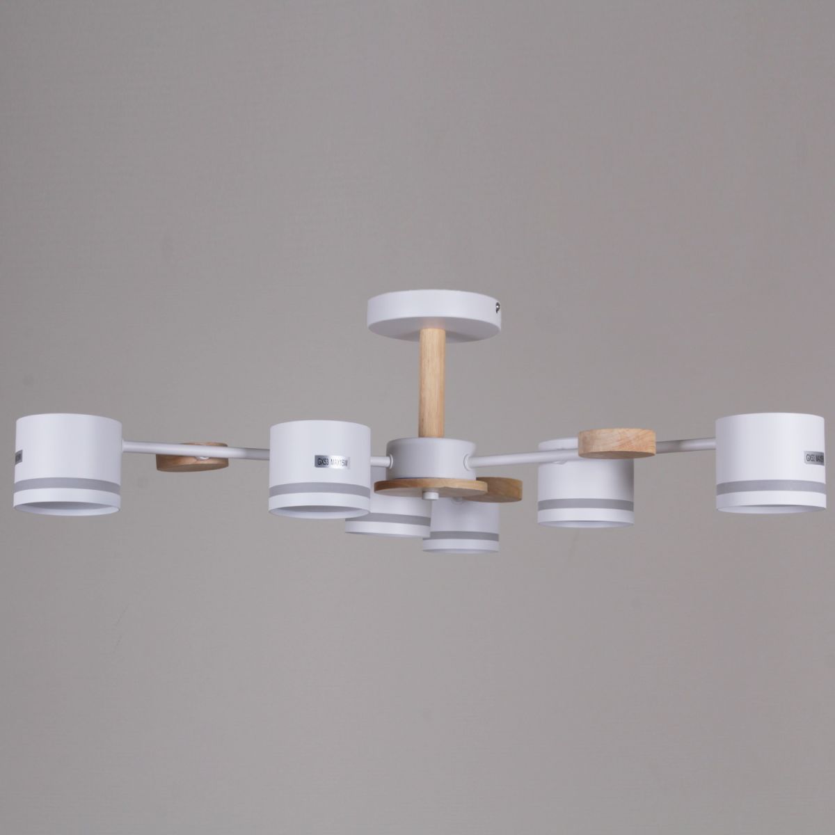 Люстра на штанге Reluce 68730-0.3-06 GX53 WH+WOOD в #REGION_NAME_DECLINE_PP#