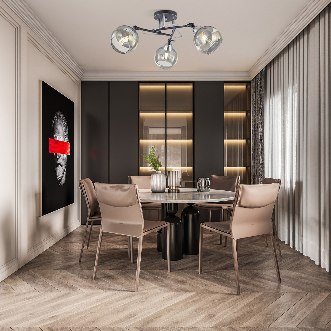 Потолочная люстра Arte Milano Amalfi 323685/3B BK+CR в Санкт-Петербурге