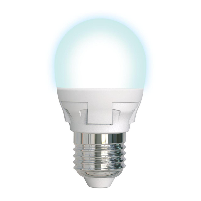 Лампа светодиодная диммируемая (UL-00004301) Uniel E27 7W 4000K матовая LED-G45 7W/4000K/E27/FR/DIM PLP01WH в Санкт-Петербурге