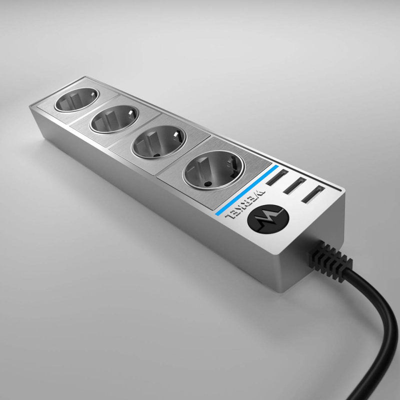 Розеточный блок 4гн 3USB х 1,7м с/з Werkel WL20-04-03 4690389128394 в Санкт-Петербурге