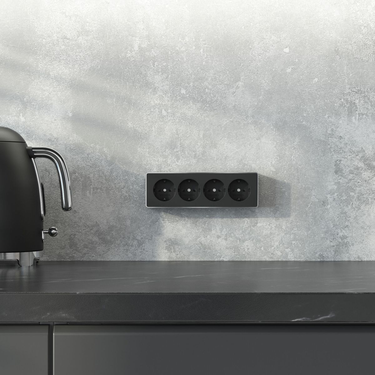 Розетка четверная с заземлением и шторками Werkel Gallant черный/хром W5072258 4690389218026 a071254 в #REGION_NAME_DECLINE_PP#