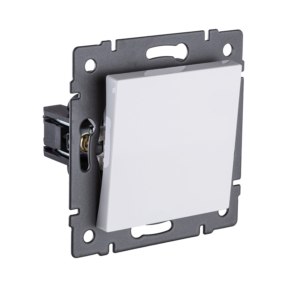 Выключатель 1-клавишный проходной 10А/250В, белый Kollinger REA-S-003WH для Aspekt, Eleganz, Reflex в Санкт-Петербурге