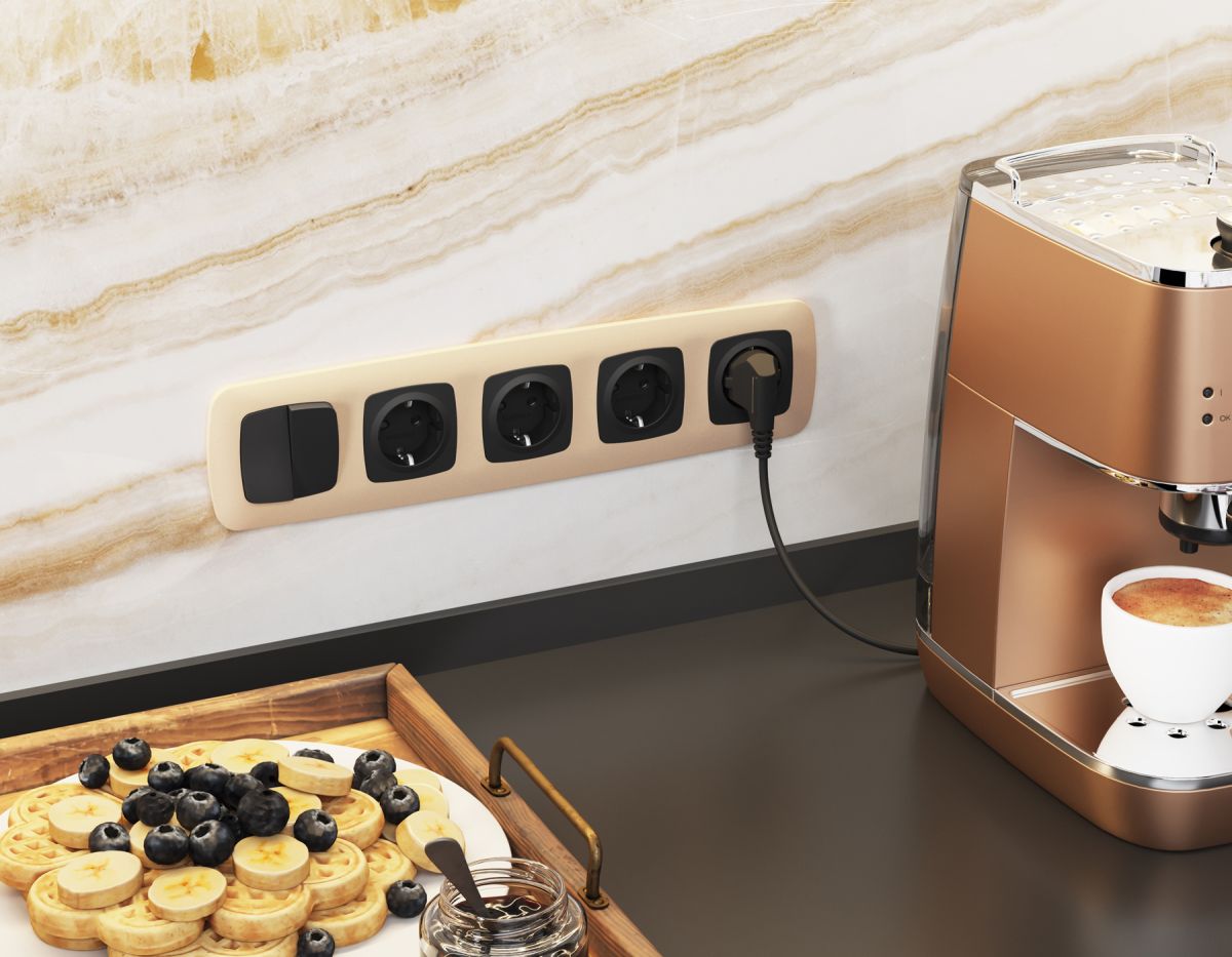 Комплект механизма 2-клавишного перекрестного выключателя Ambrella Volt 10A-250V OMEGA MO803030 Черный матовый QUANT (OP8030, VM125) в Санкт-Петербурге