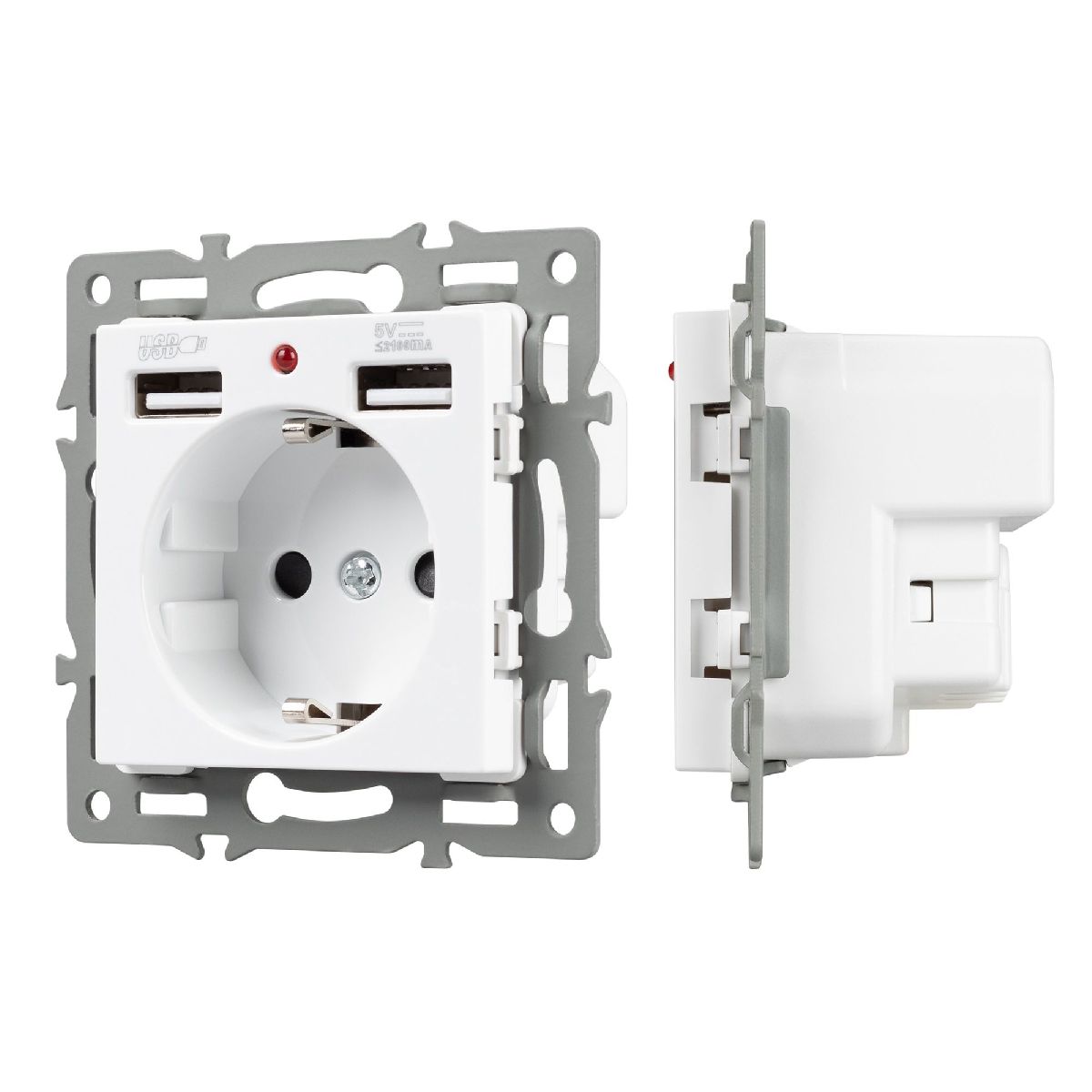 Механизм розетки с USB зарядкой Arlight SCT-MUAA-PL-WH (250V, 16A) 043733 в Санкт-Петербурге