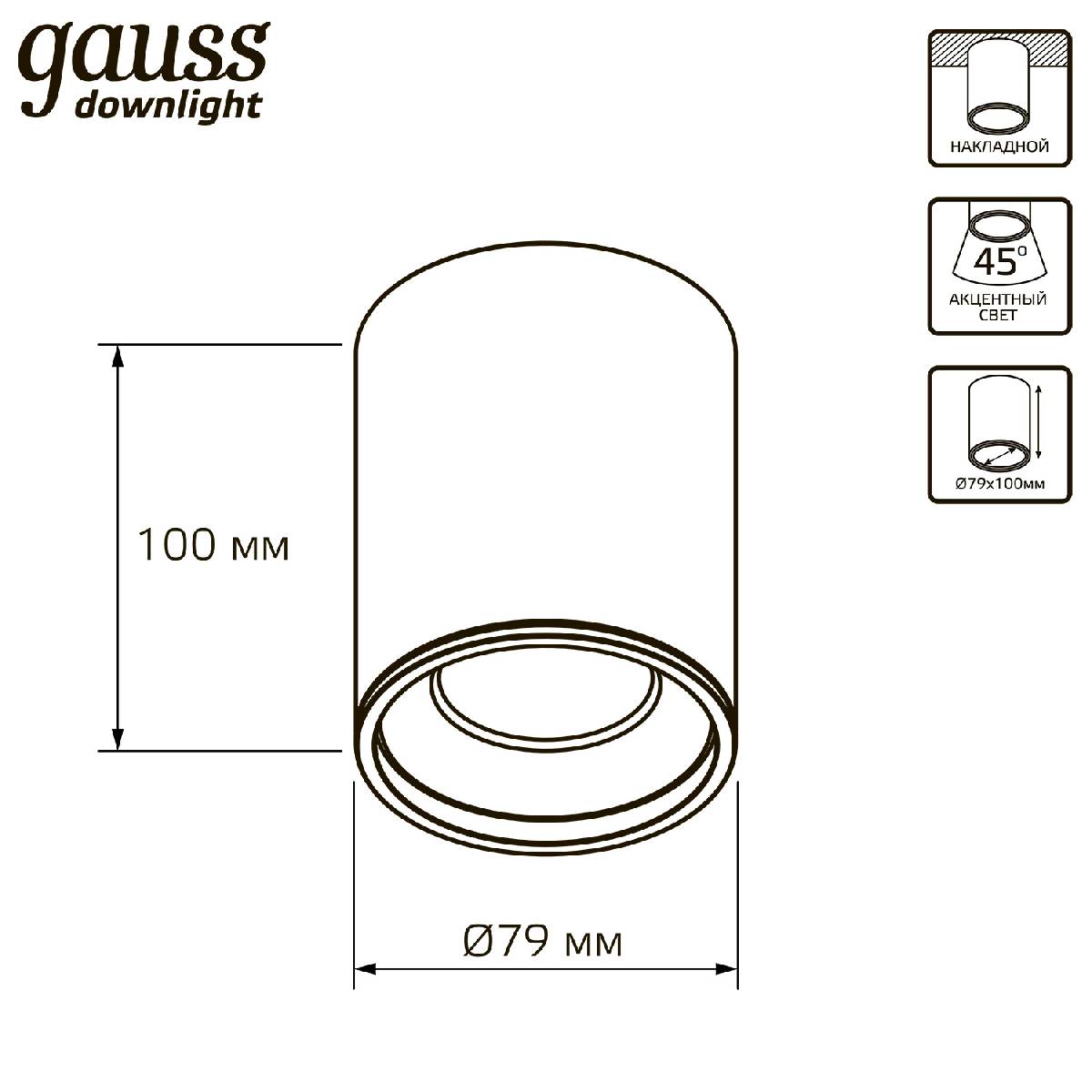 Накладной светильник Gauss HD HD028 в Санкт-Петербурге