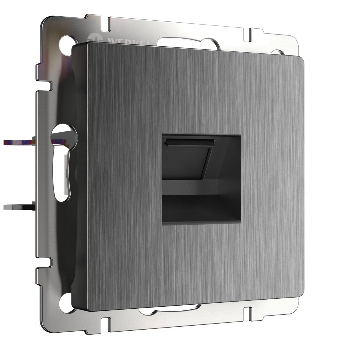Розетка Ethernet RJ-45 Werkel графит рифленый W1181004 4690389158674 в Санкт-Петербурге