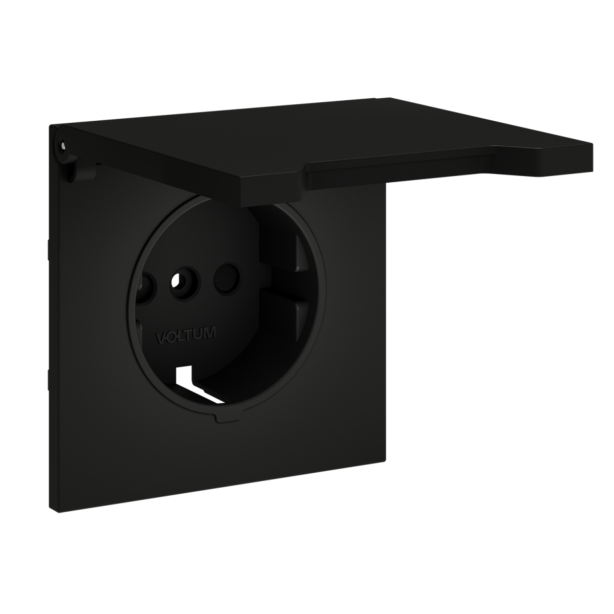 Накладка для розетки с заземлением, защитными шторками и крышкой Voltum S70 (черный матовый) VLS000808 в Санкт-Петербурге