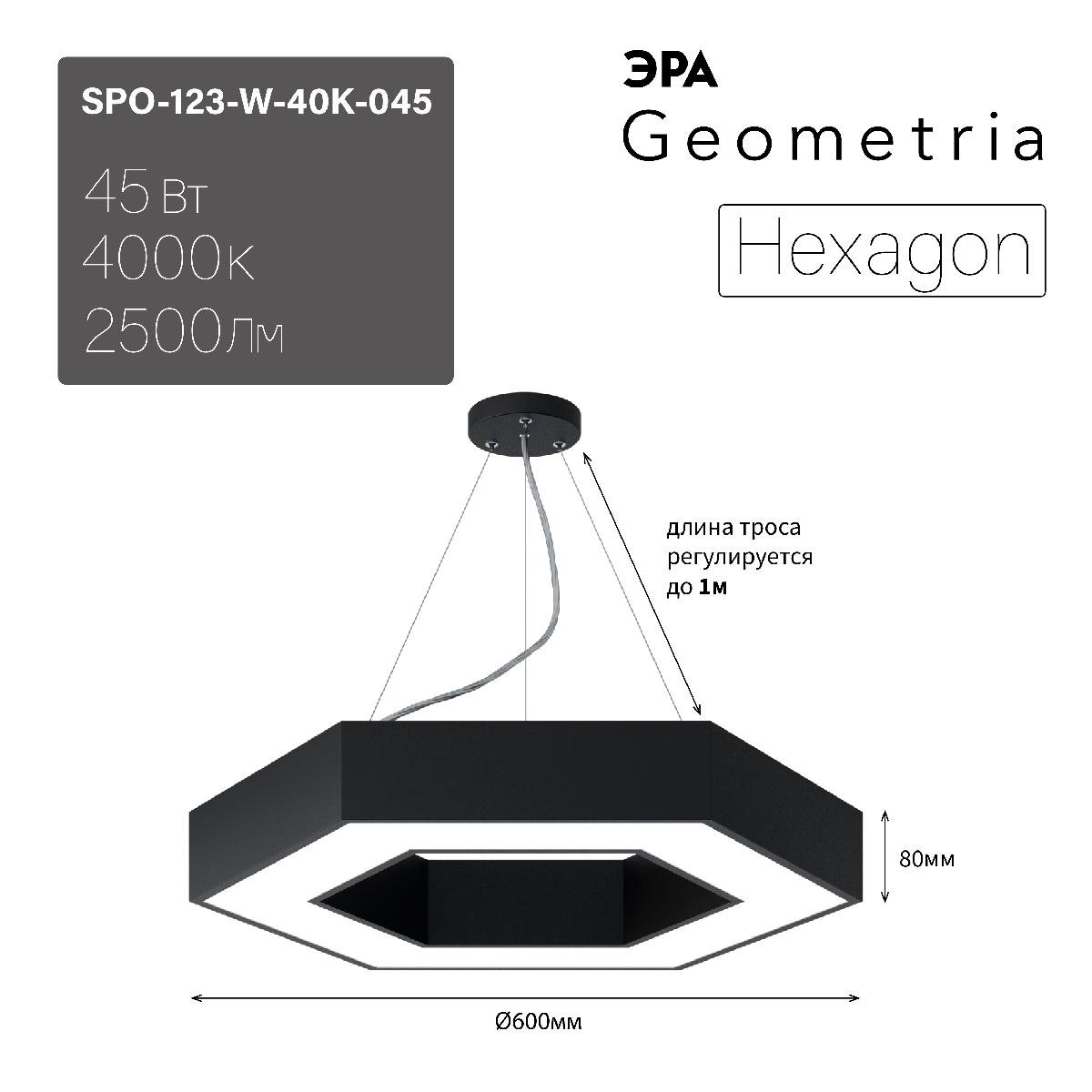 Подвесной светильник Эра Geometria SPO-123-B-40K-045 Б0050555 в Санкт-Петербурге