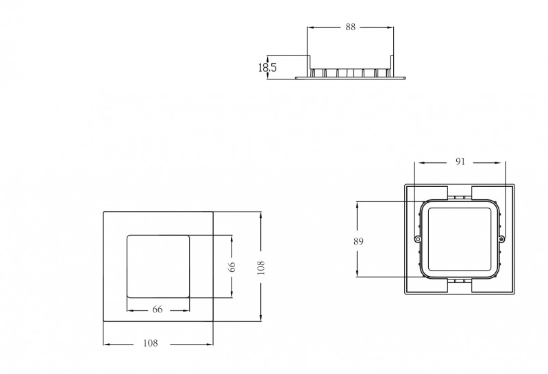 Встраиваемый светодиодный светильник Donolux DL18451/4W White SQ Dim в Санкт-Петербурге