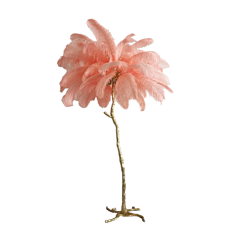 Торшер Delight Collection Ostrich Feather BRFL5014 pink/antique brass в Санкт-Петербурге